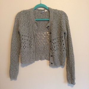 Roxy Knit Cardigan Grey Cropped S